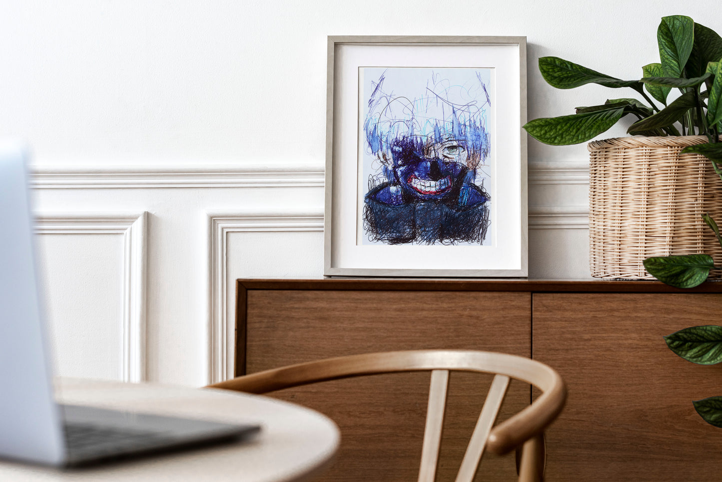 Ken Ballpoint Pen Scribble Art Print