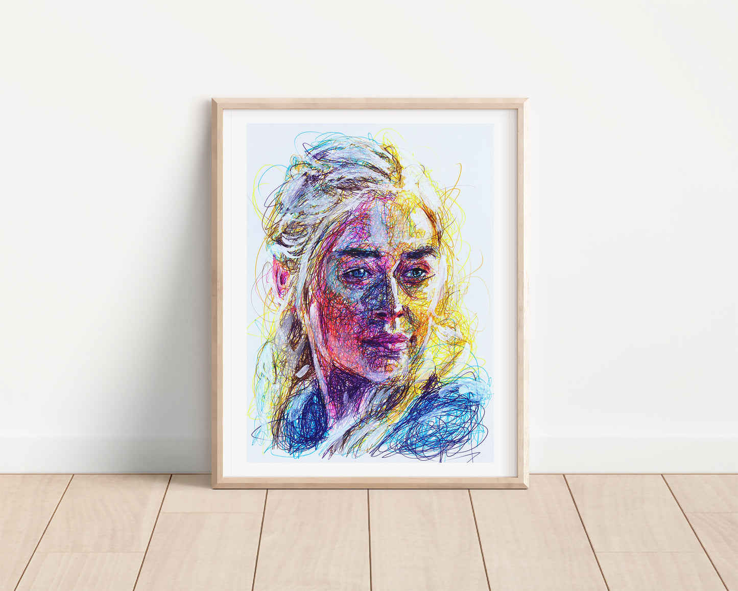 Khaleesi Ballpoint Pen Scribble Art Print