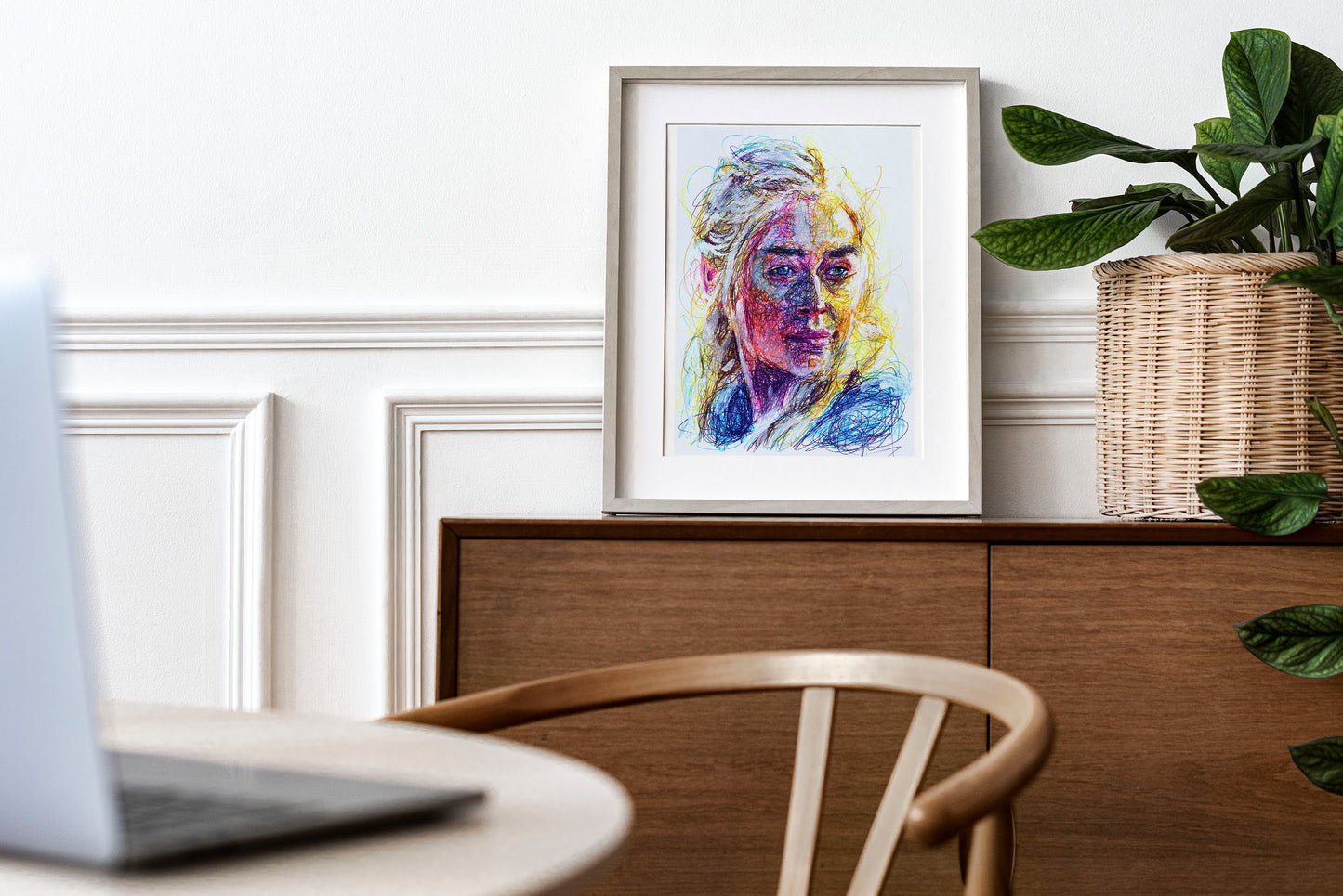 Khaleesi Ballpoint Pen Scribble Art Print