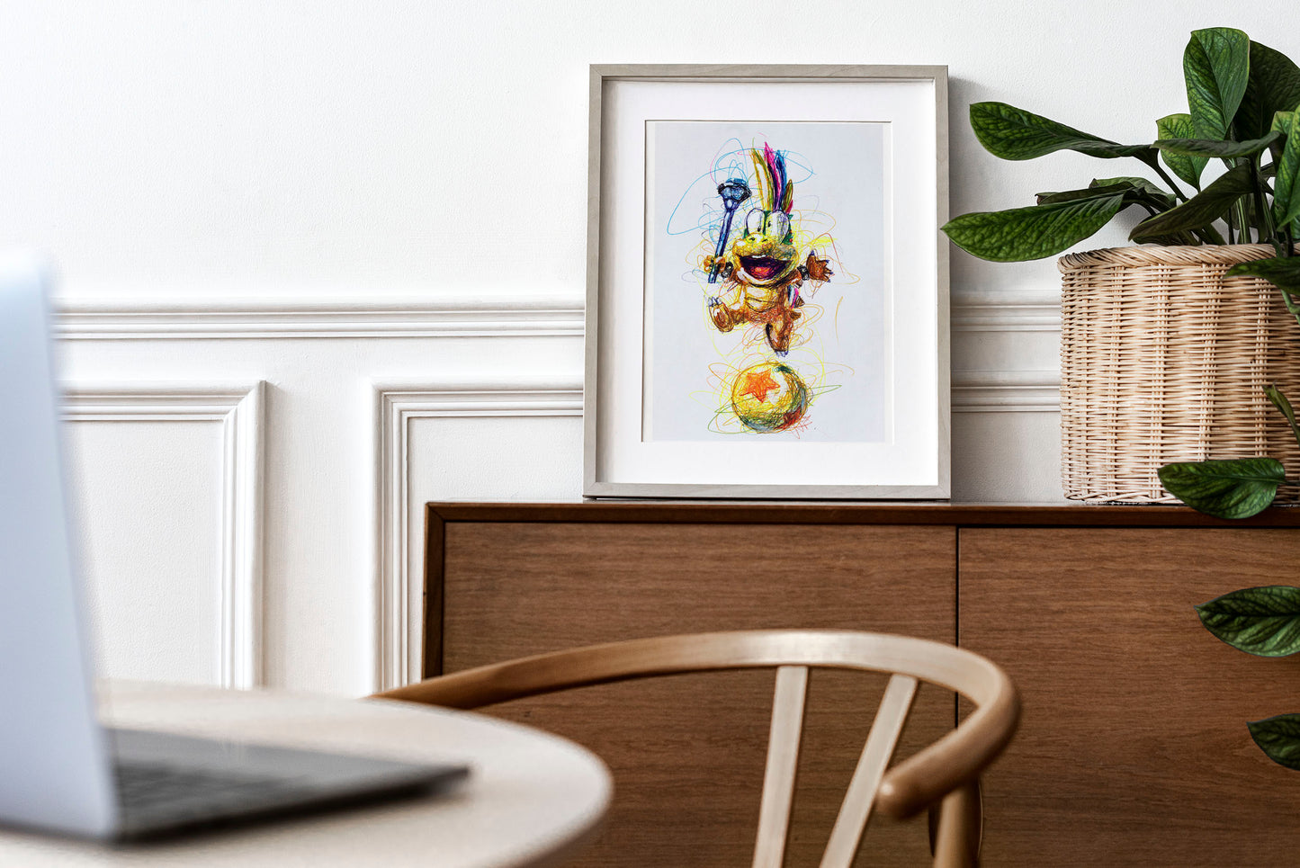 Lemmy Koopa Ballpoint Pen Scribble Art Print