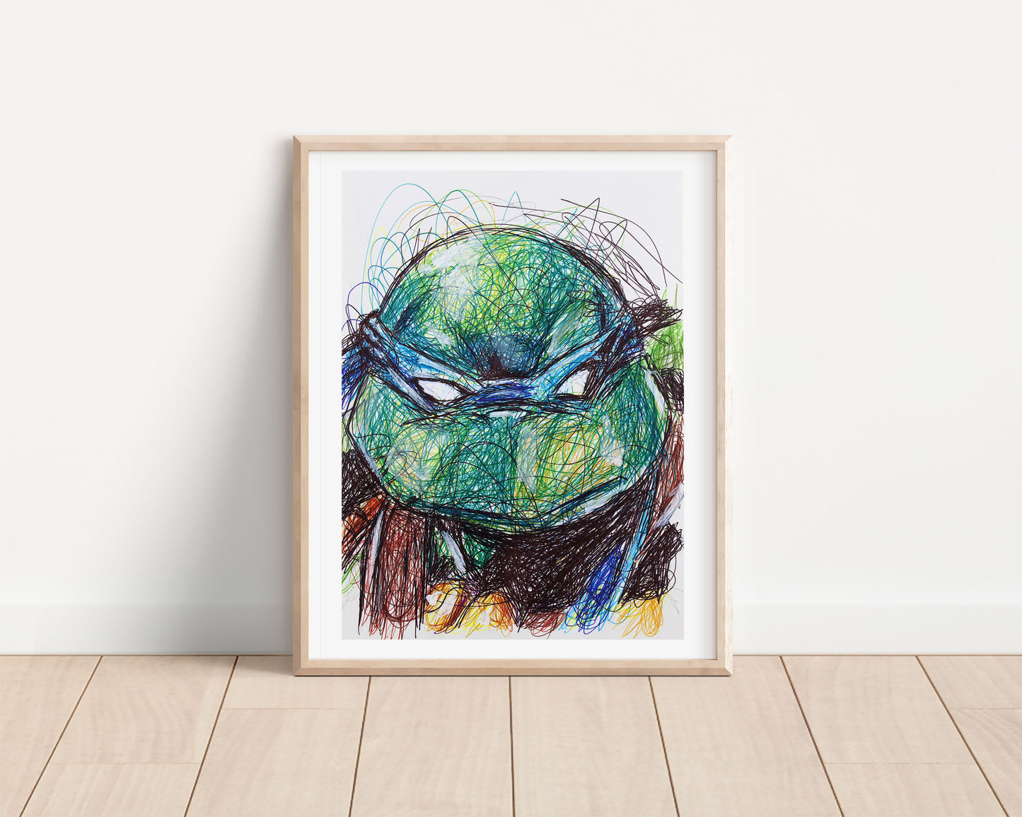 Leonardo Ballpoint Pen Scribble Art Print