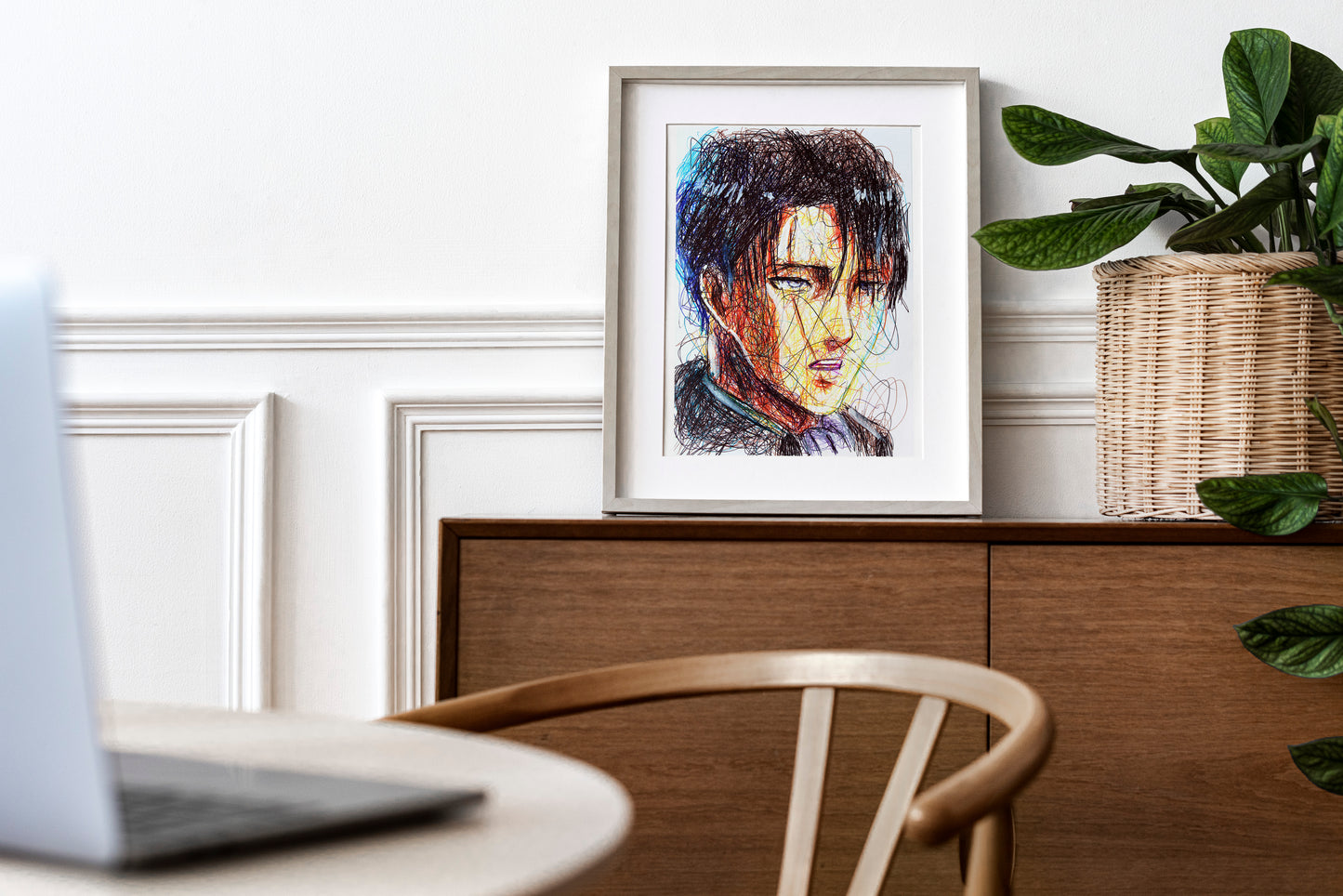 Levi Ballpoint Pen Scribble Art Print