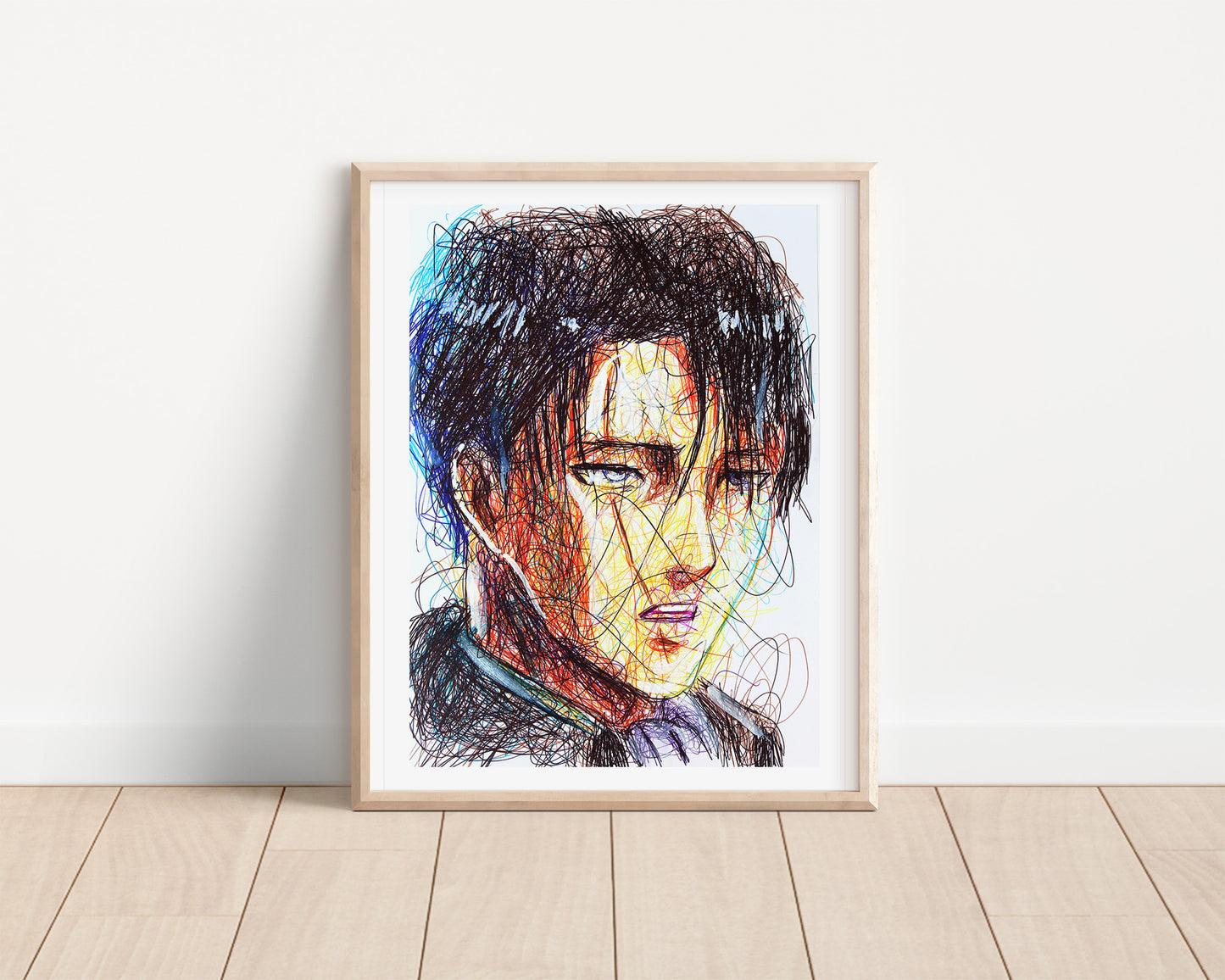 Levi Ballpoint Pen Scribble Art Print