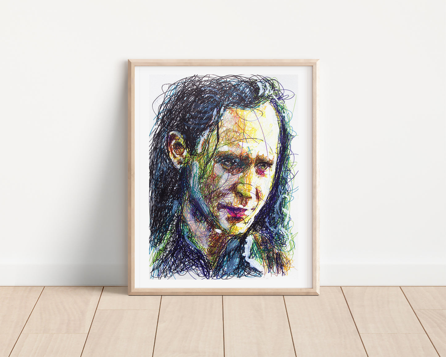 Loki Ballpoint Pen Scribble Art Print