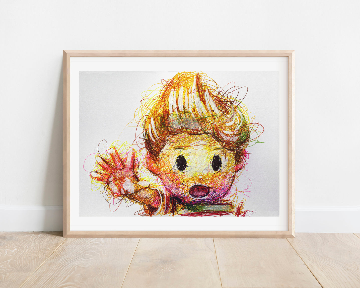 Lucas Ballpoint Pen Scribble Art Print