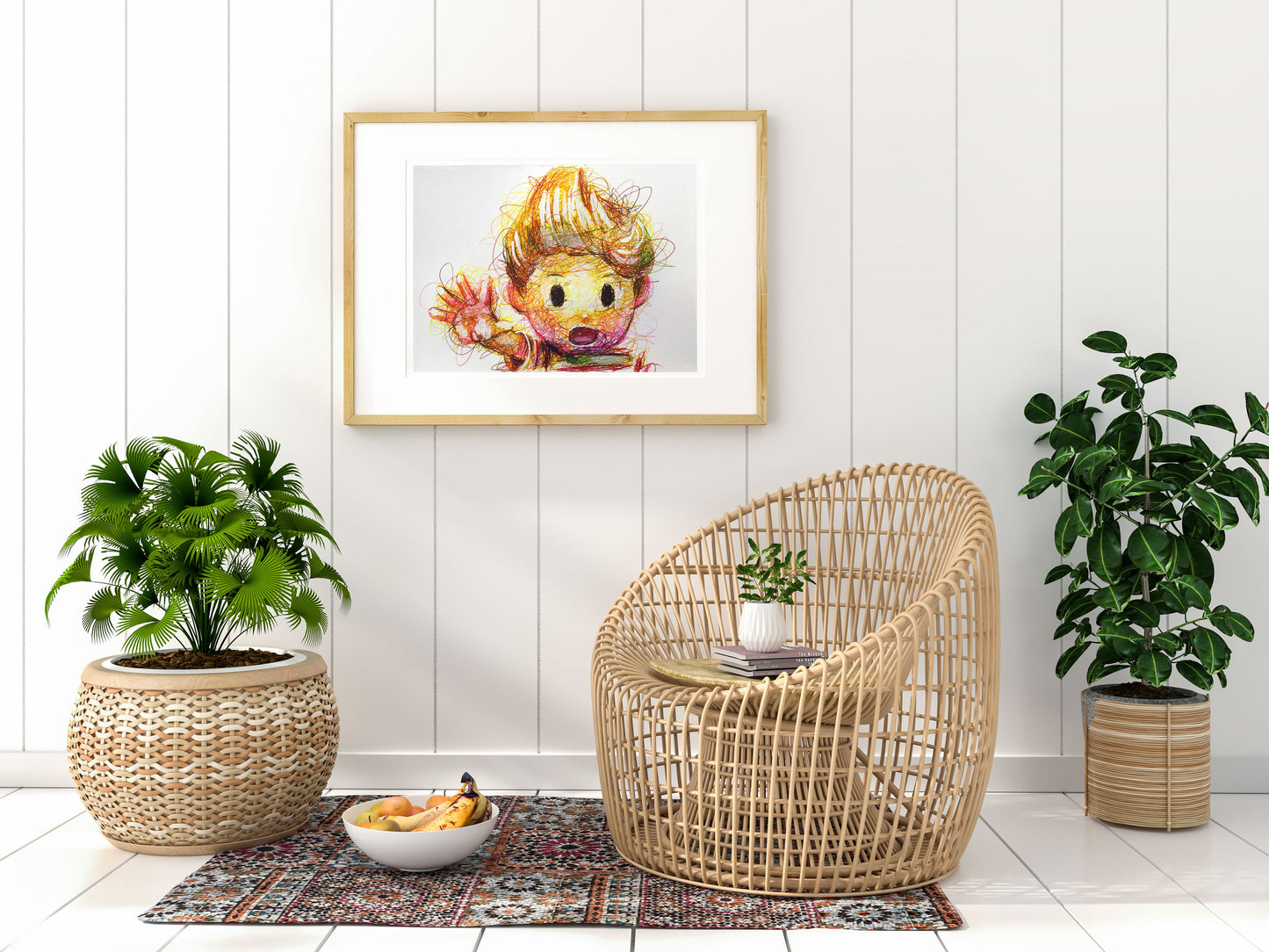 Lucas Ballpoint Pen Scribble Art Print