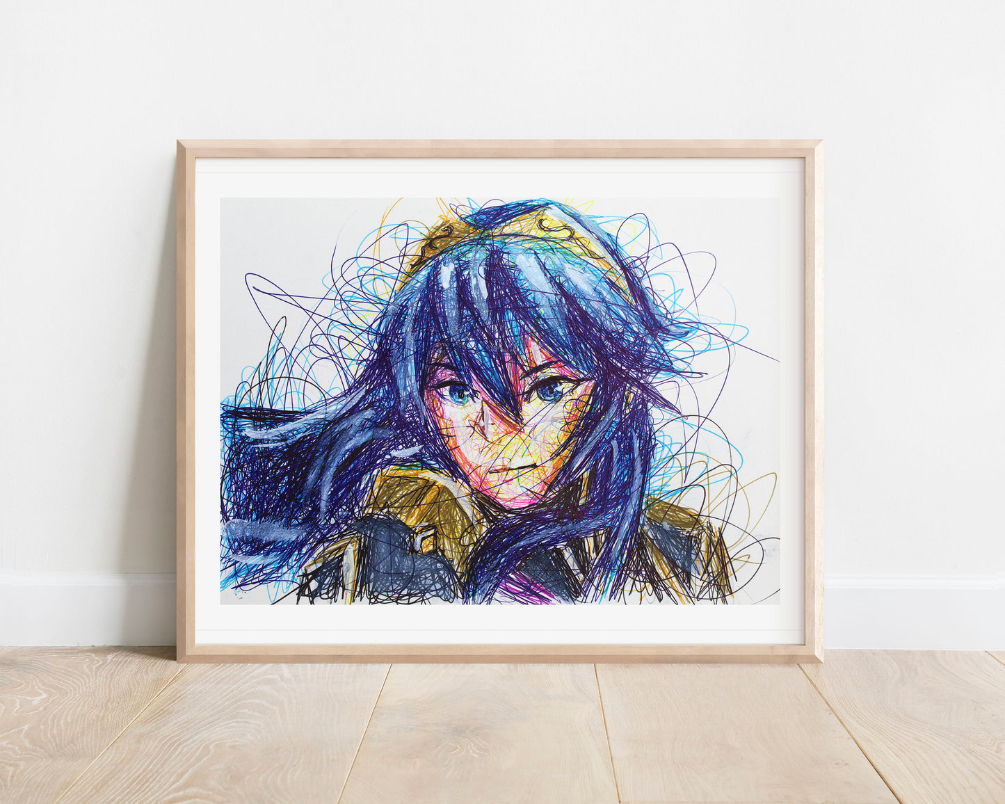 Lucina Ballpoint Pen Scribble Art Print