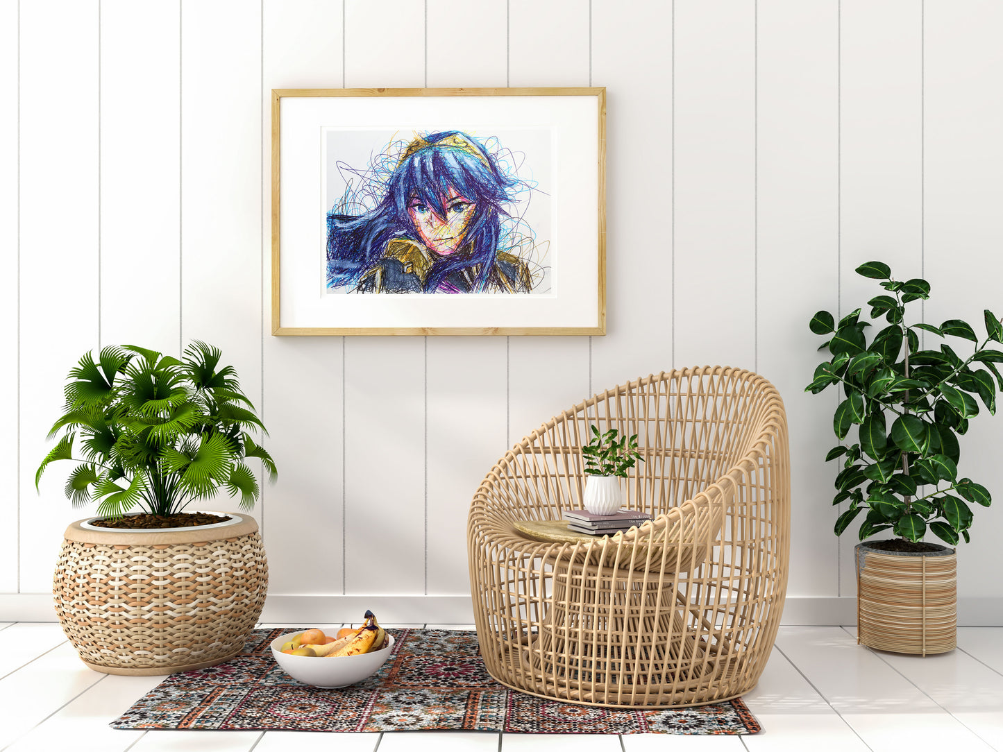 Lucina Ballpoint Pen Scribble Art Print
