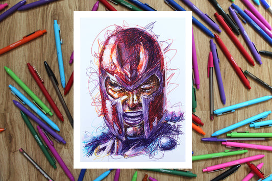 Magneto Ballpoint Pen Scribble Art Print