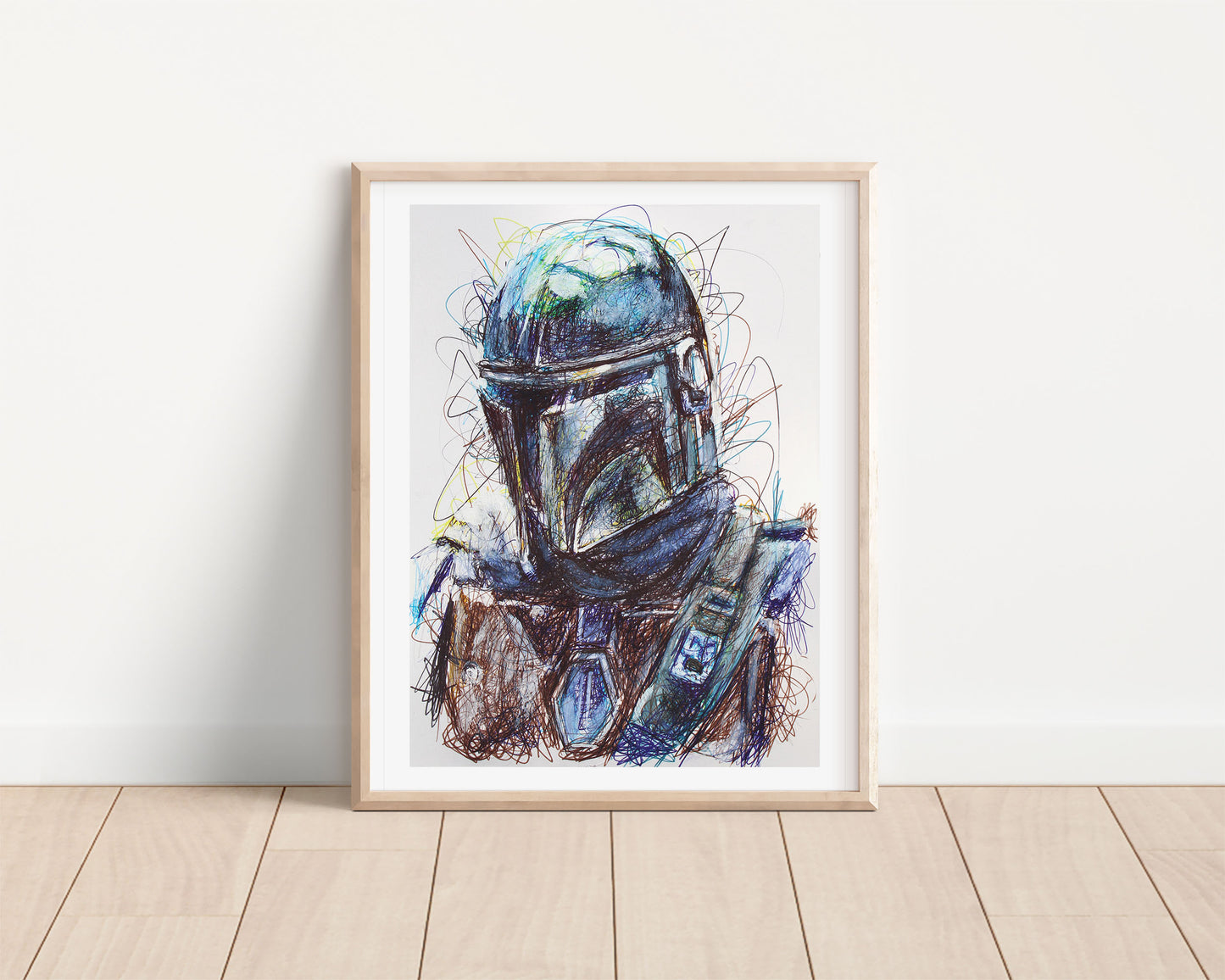 Mando Ballpoint Pen Scribble Art Print