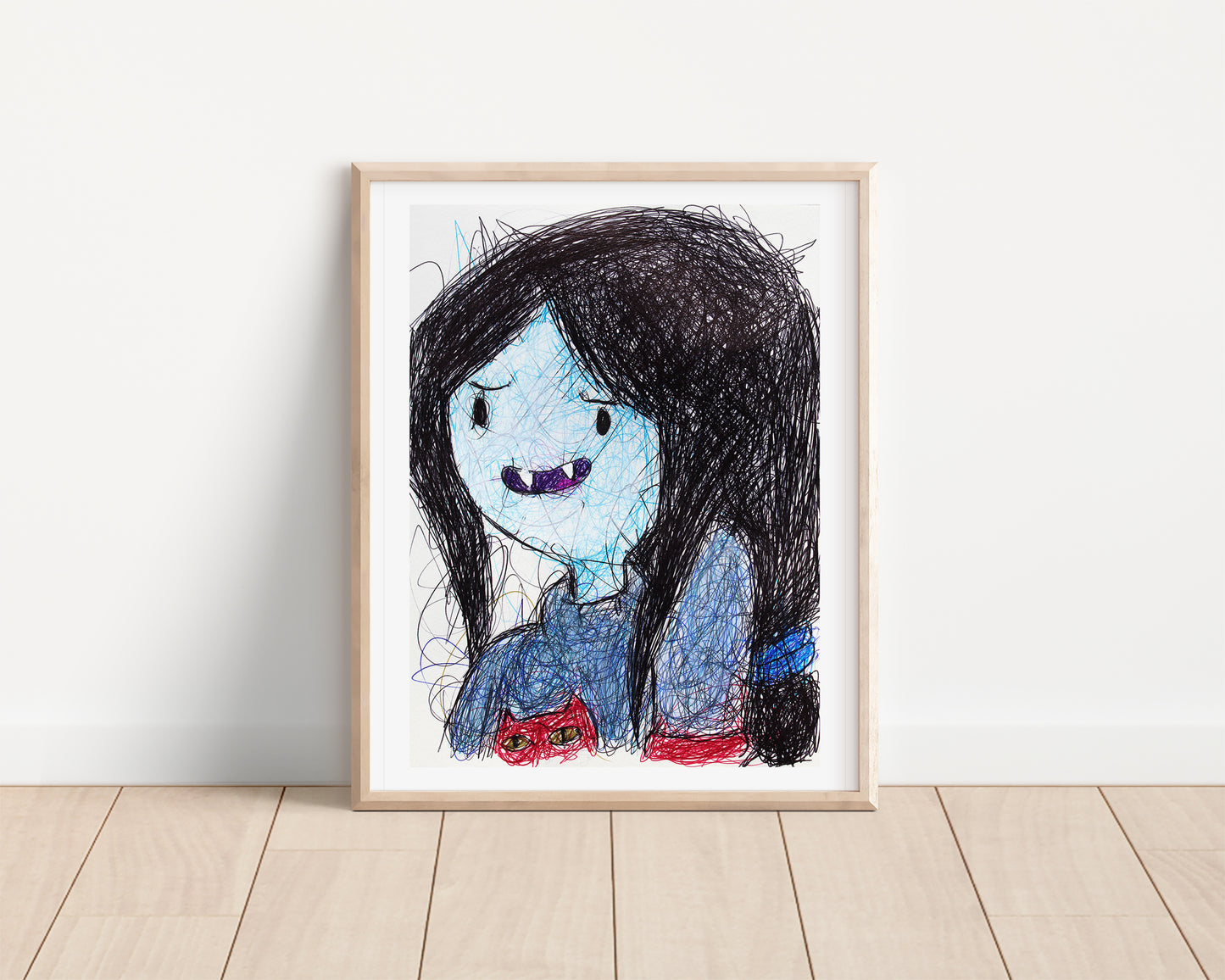 Marceline the Vampire Queen Ballpoint Pen Scribble Art Print