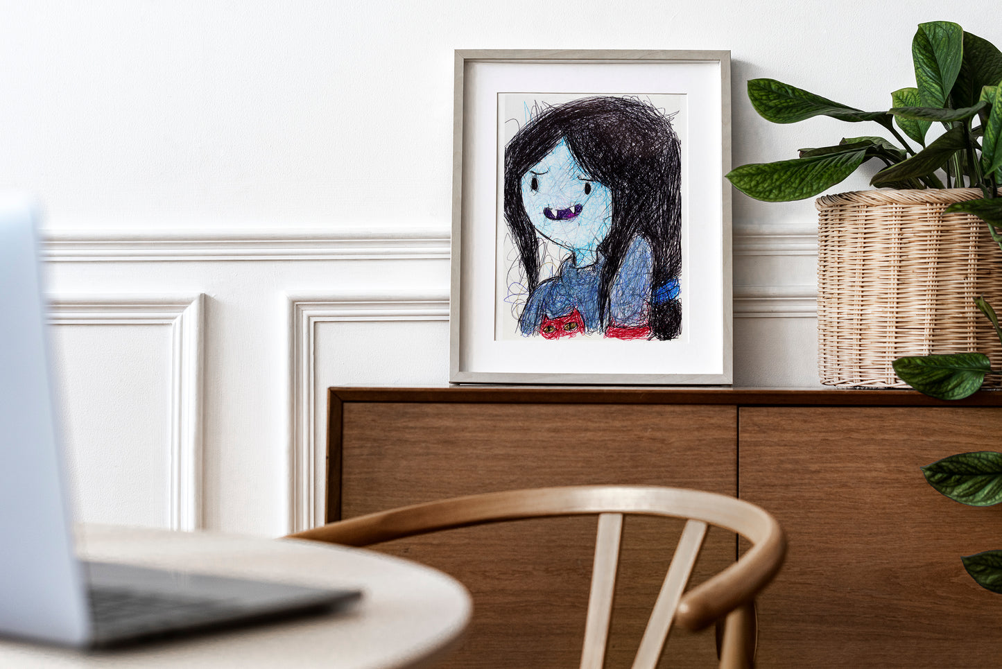 Marceline the Vampire Queen Ballpoint Pen Scribble Art Print