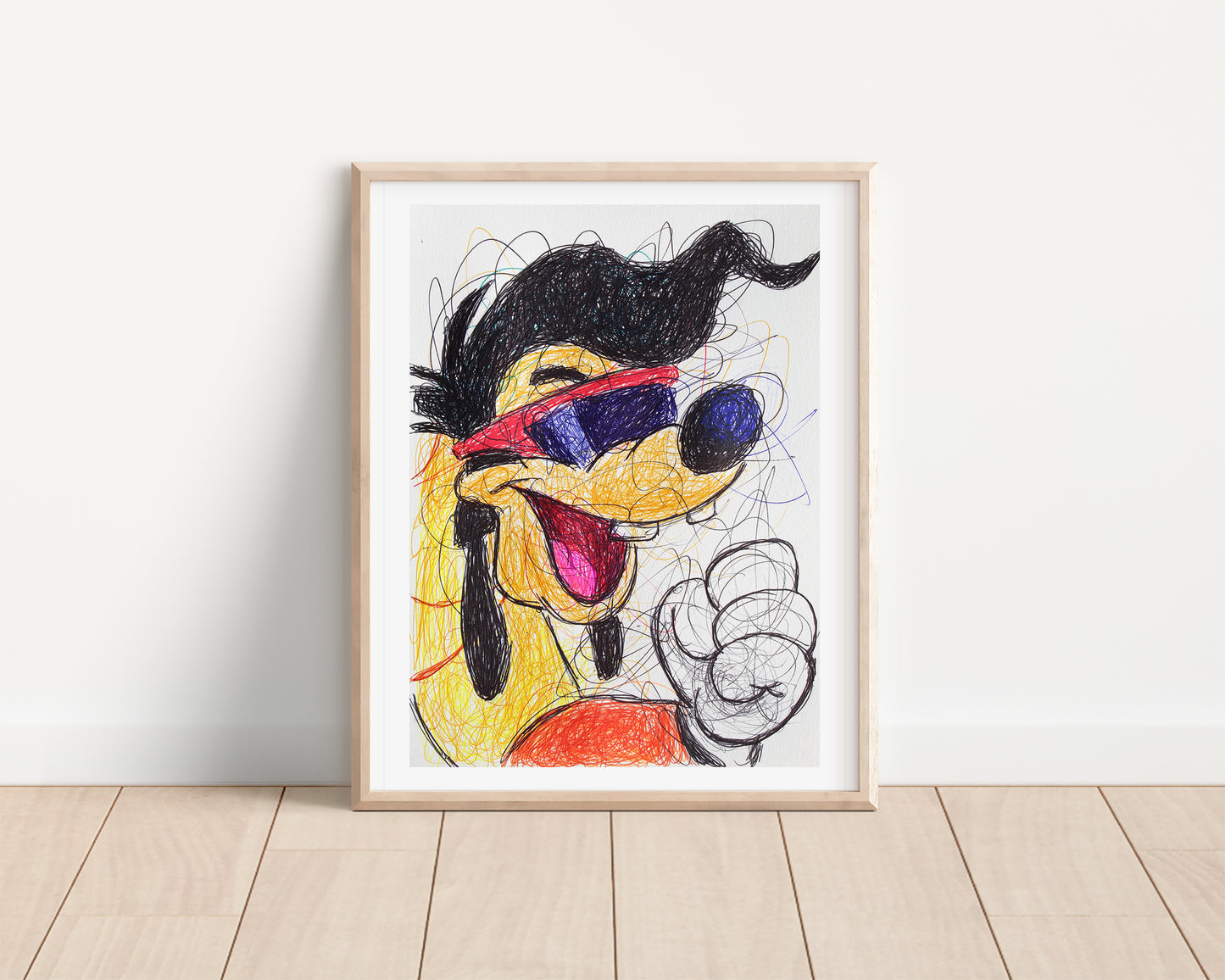 Max Ballpoint Pen Scribble Art Print