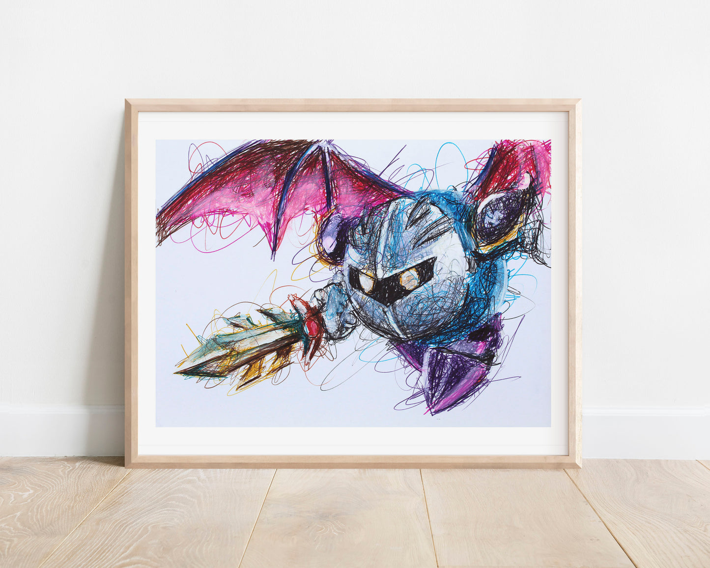 Metaknight Ballpoint Pen Scribble Art Print