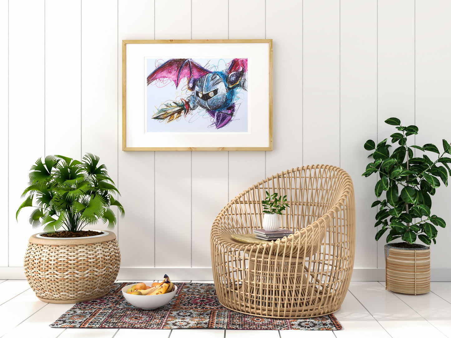 Metaknight Ballpoint Pen Scribble Art Print