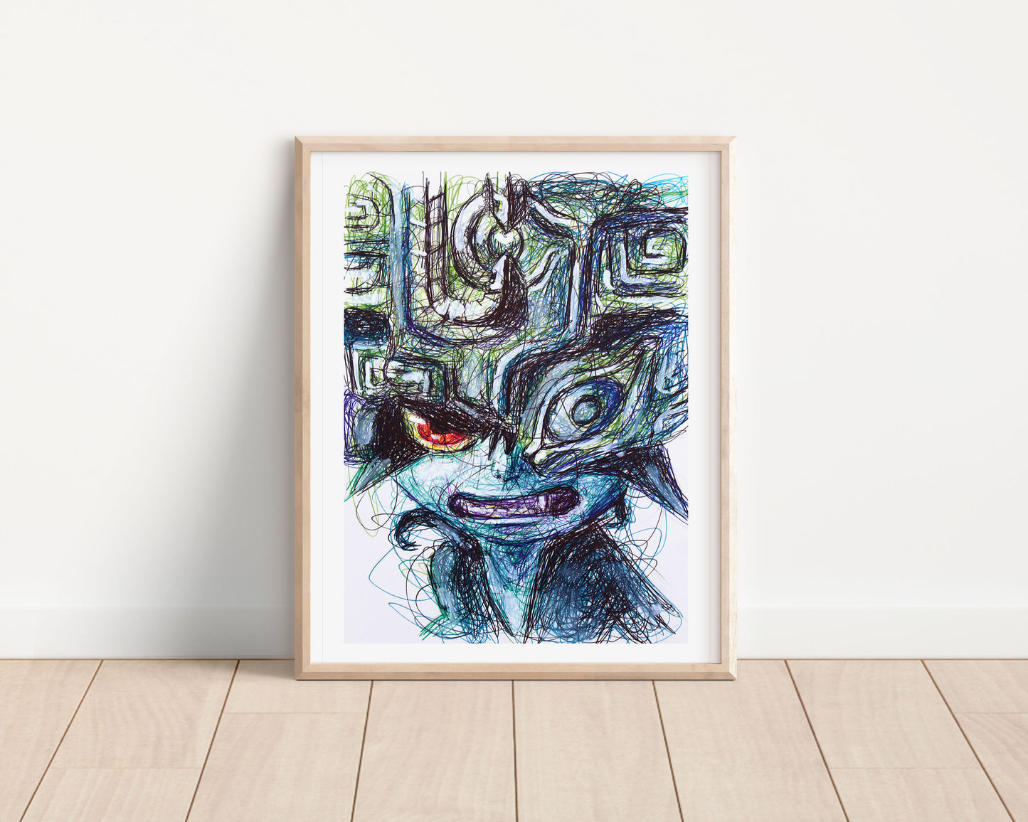 Midna Ballpoint Pen Scribble Art Print