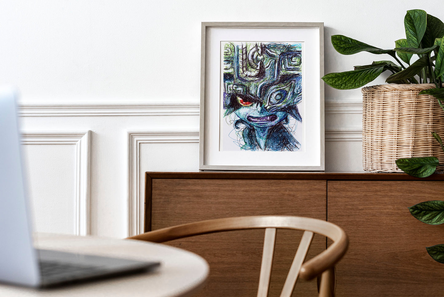 Midna Ballpoint Pen Scribble Art Print