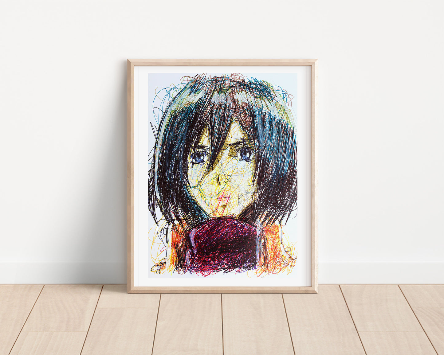 Mikasa Ballpoint Pen Scribble Art Print