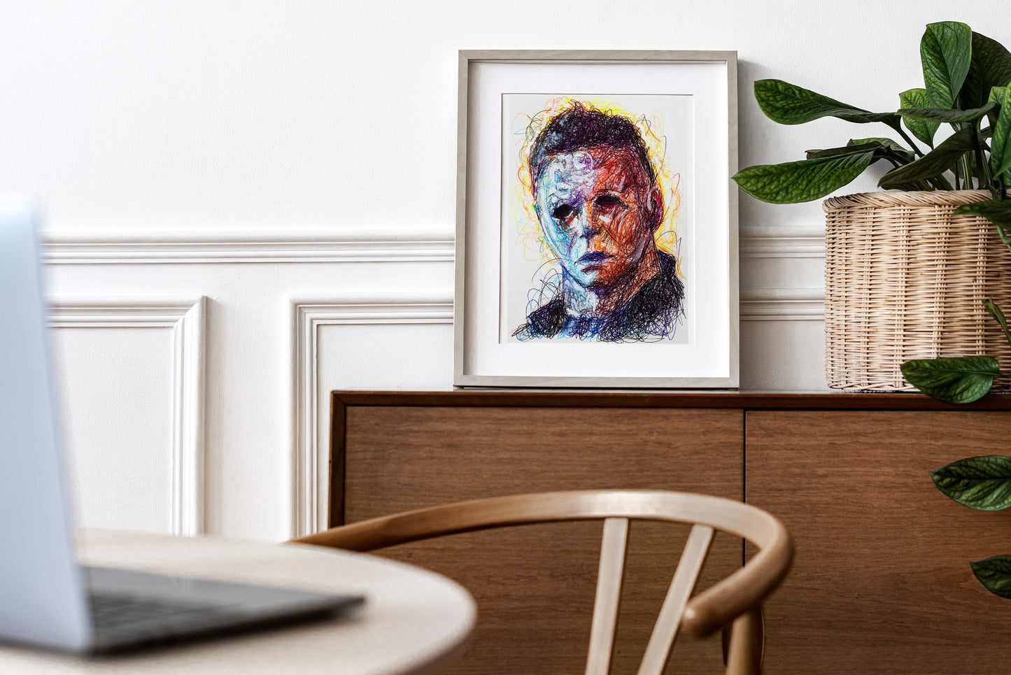 Mike Myers Ballpoint Pen Scribble Art Print