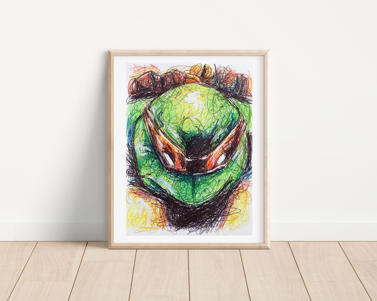 Michelangelo Ballpoint Pen Scribble Art Print
