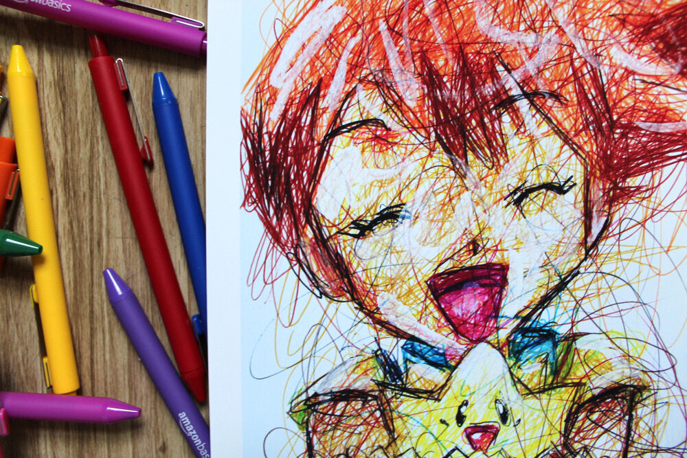 Misty Ballpoint Pen Scribble Art Print-Cody James by Cody