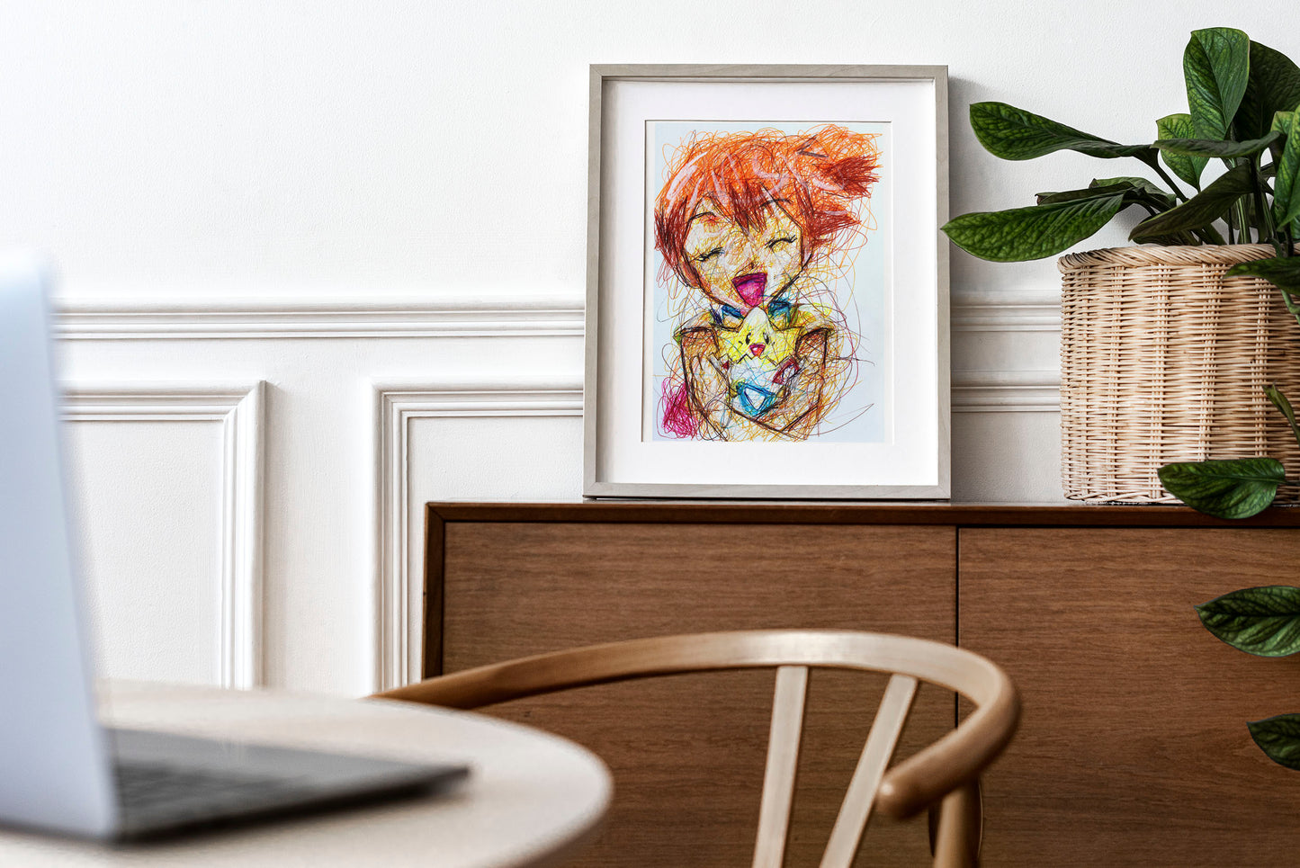 Misty Ballpoint Pen Scribble Art Print