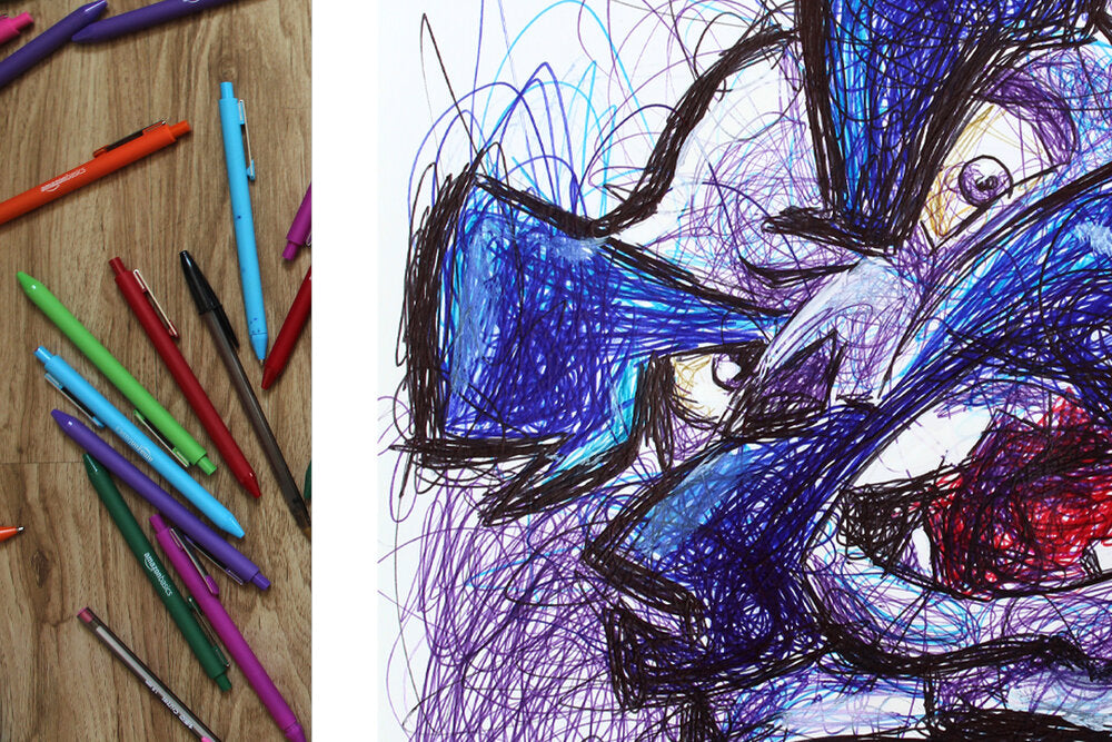 Muggshot Ballpoint Pen Scribble Art Print-Cody James by Cody