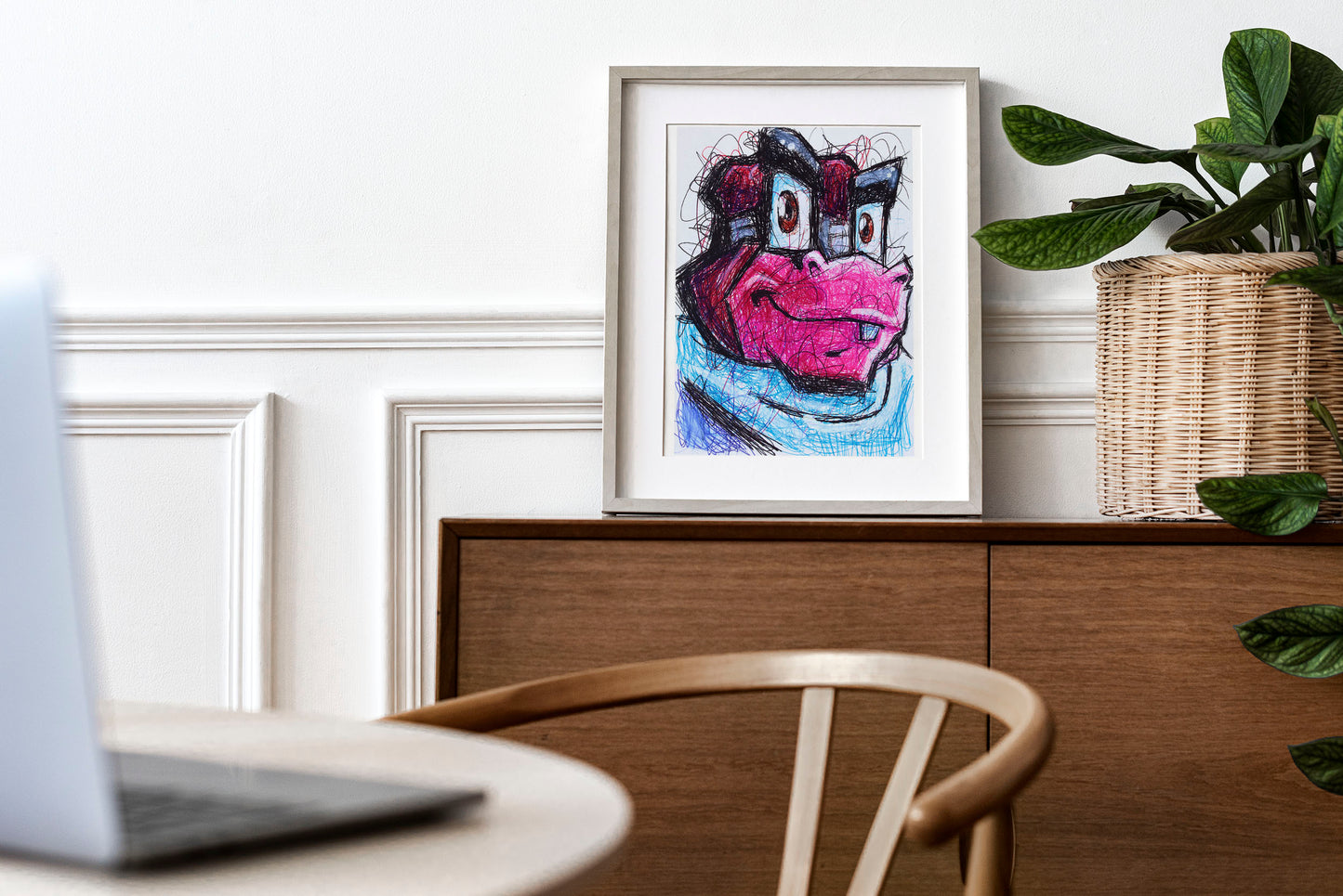 Murray Ballpoint Pen Scribble Art Print