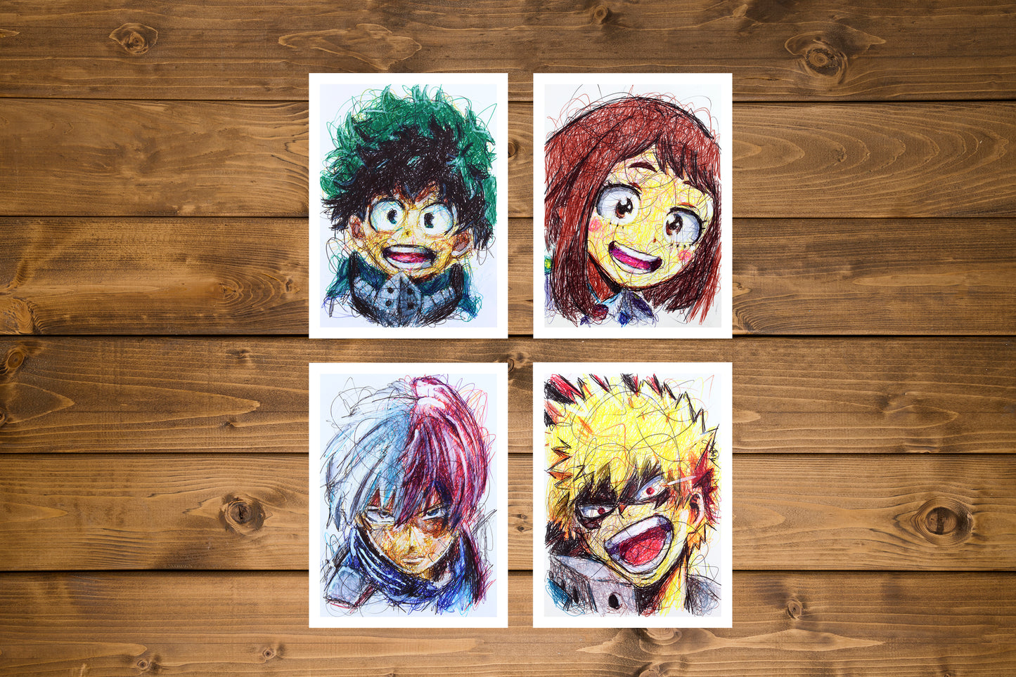 My Hero Academia Ballpoint Pen Scribble Art Print Set (4x)-Cody James by Cody