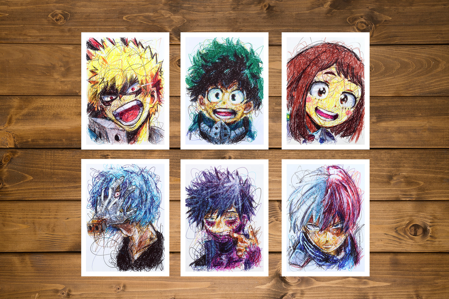 My Hero Academia Ballpoint Pen Scribble Art Print Set-Cody James by Cody
