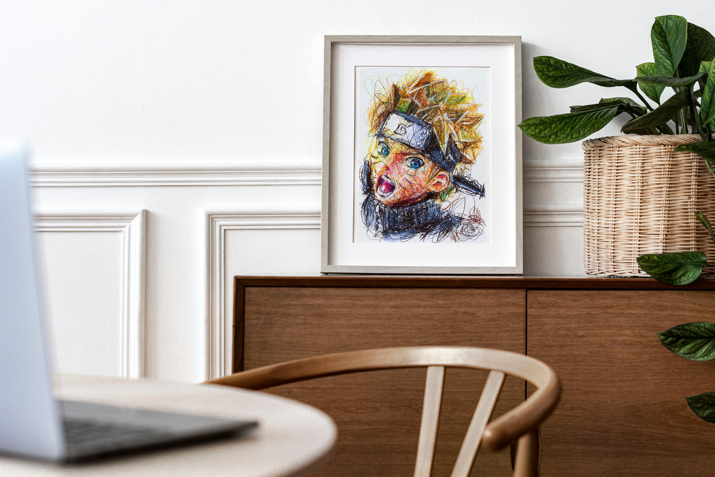 Naruto Ballpoint Pen Scribble Art Print