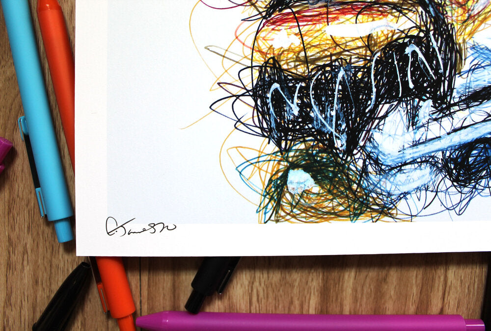 Neo Cortex Ballpoint Pen Scribble Art Print-Cody James by Cody