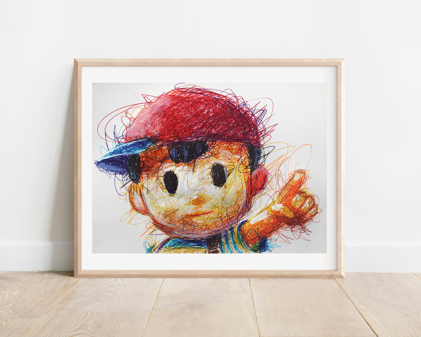 Ness Ballpoint Pen Scribble Art Print