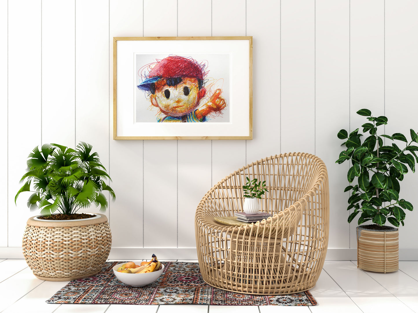 Ness Ballpoint Pen Scribble Art Print