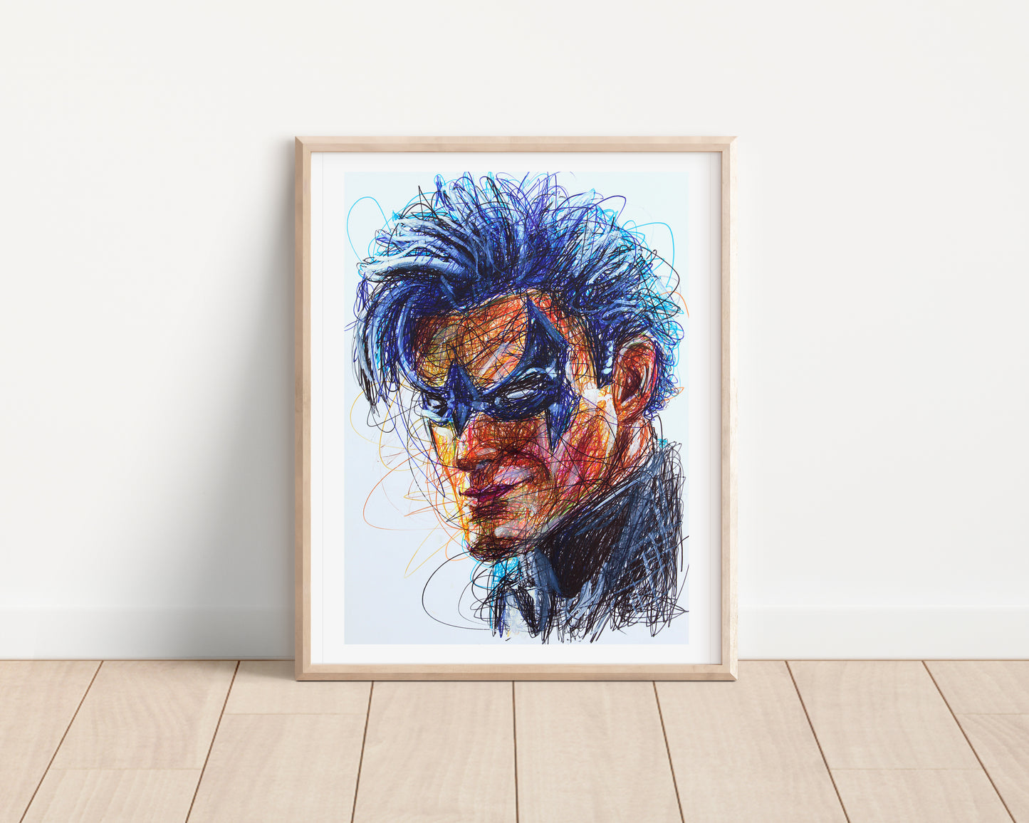 Nightwing Ballpoint Pen Scribble Print