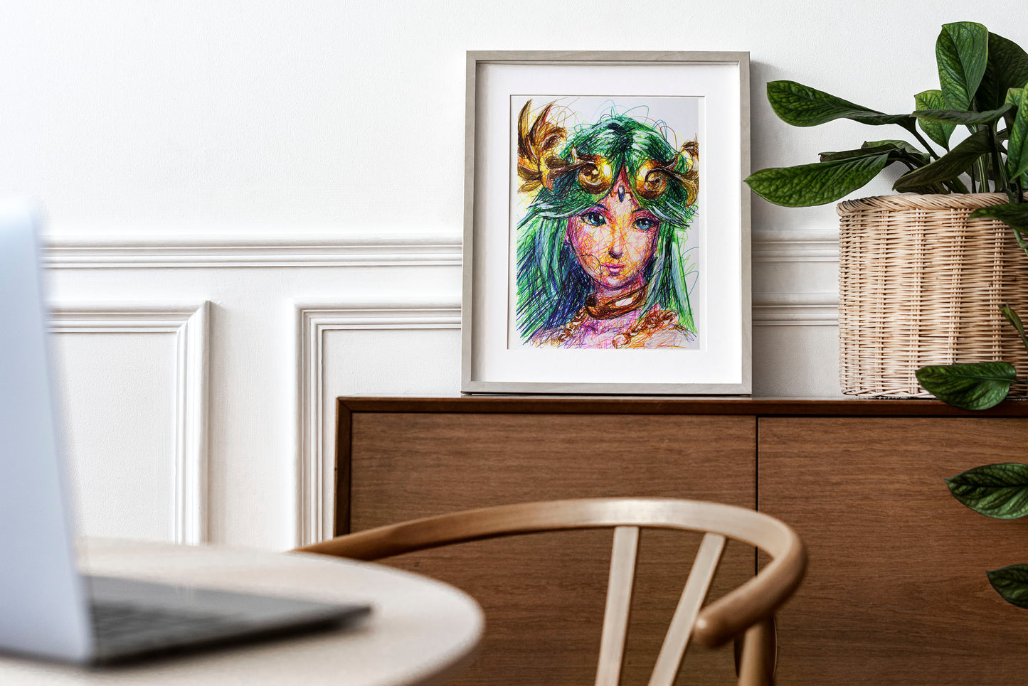 Palutena Ballpoint Pen Scribble Art Print