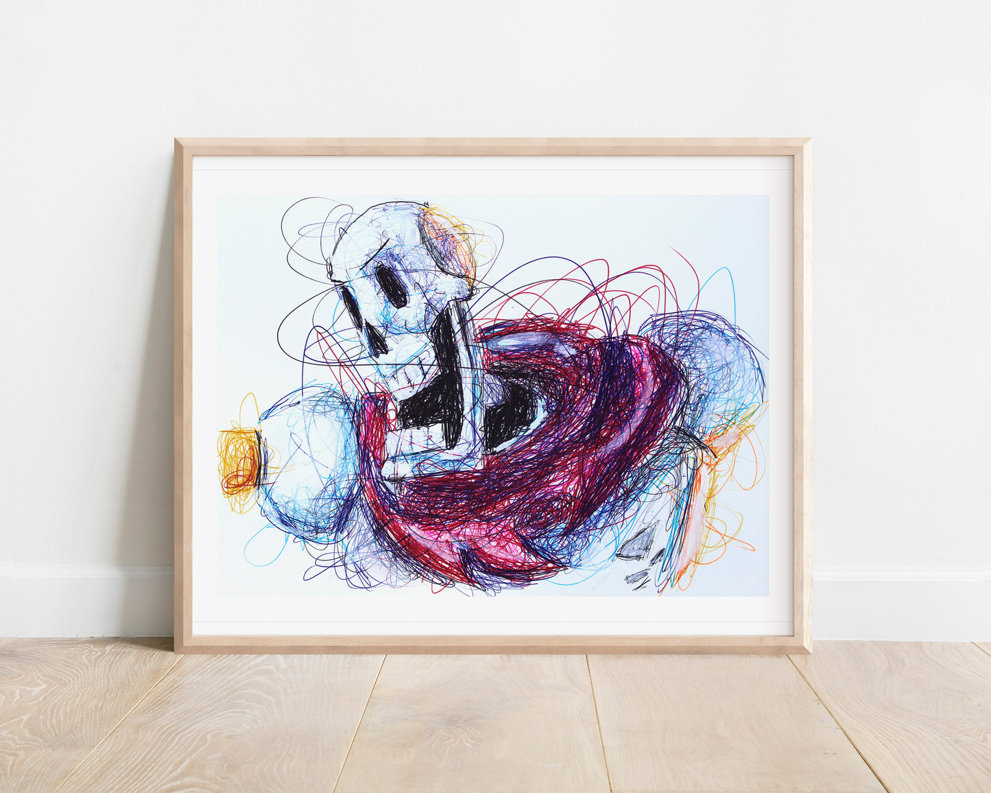 Papyrus Ballpoint Pen Scribble Art Print