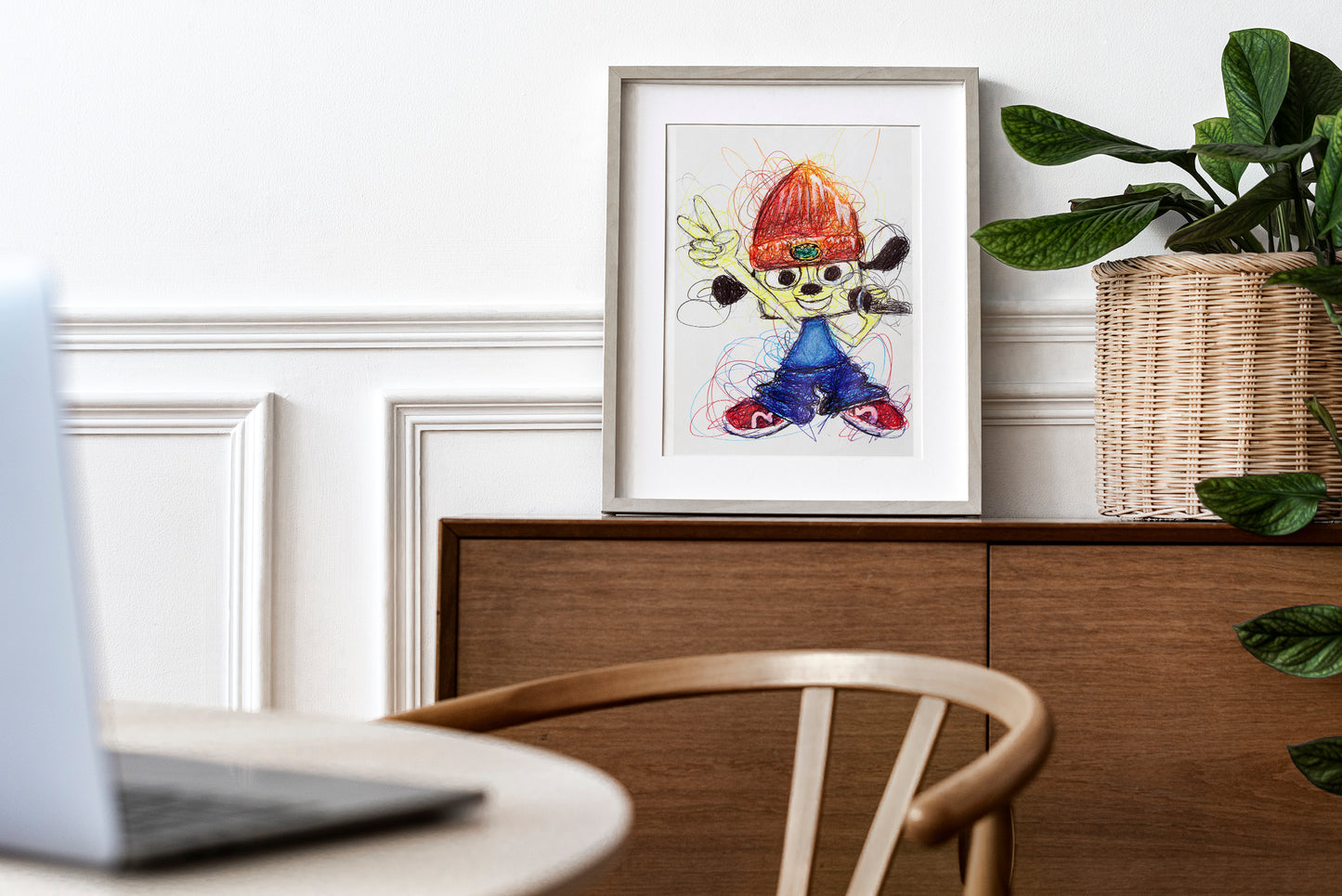 PaRappa Ballpoint Pen Scribble Art Print