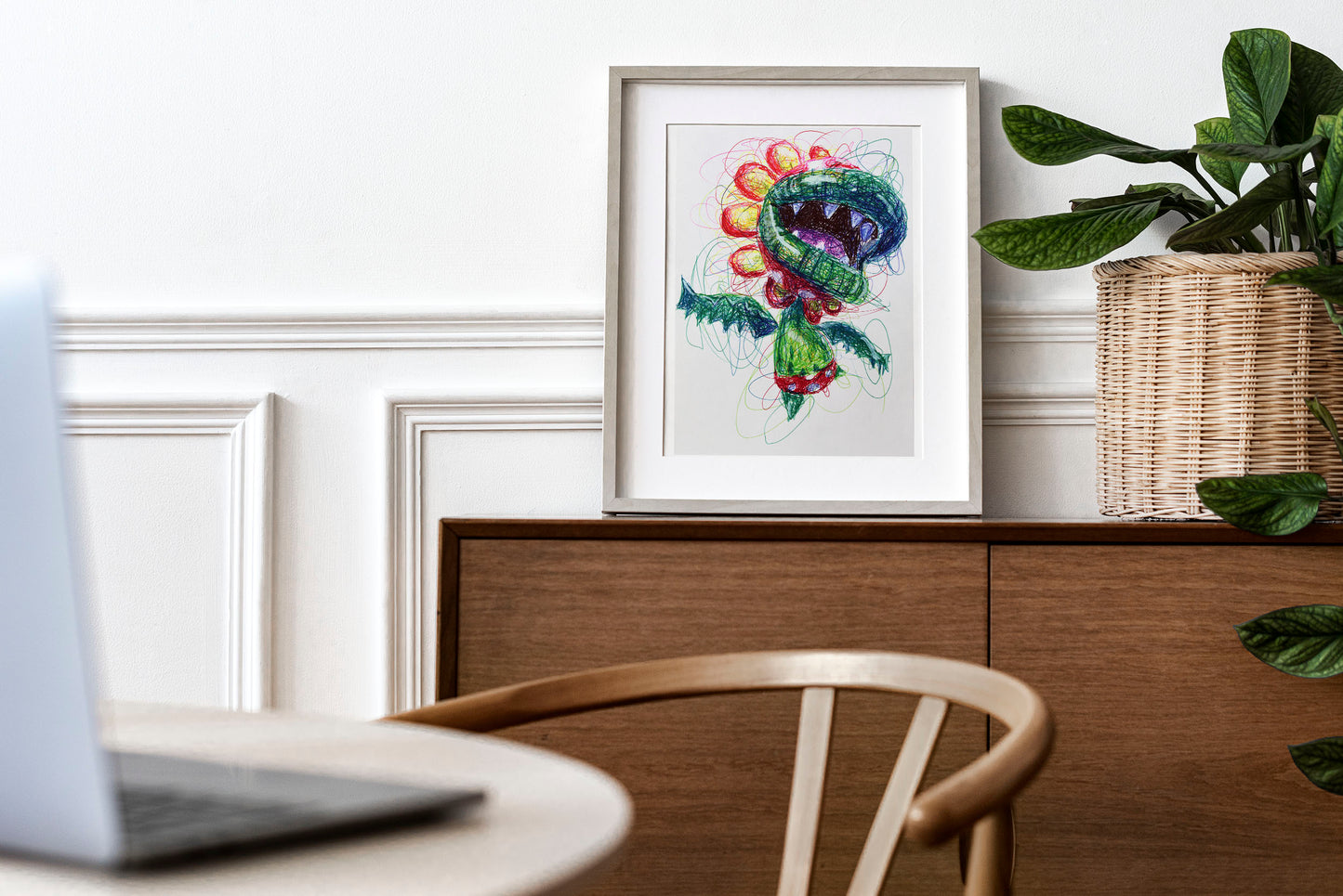 Petey Piranha Ballpoint Pen Scribble Art Print