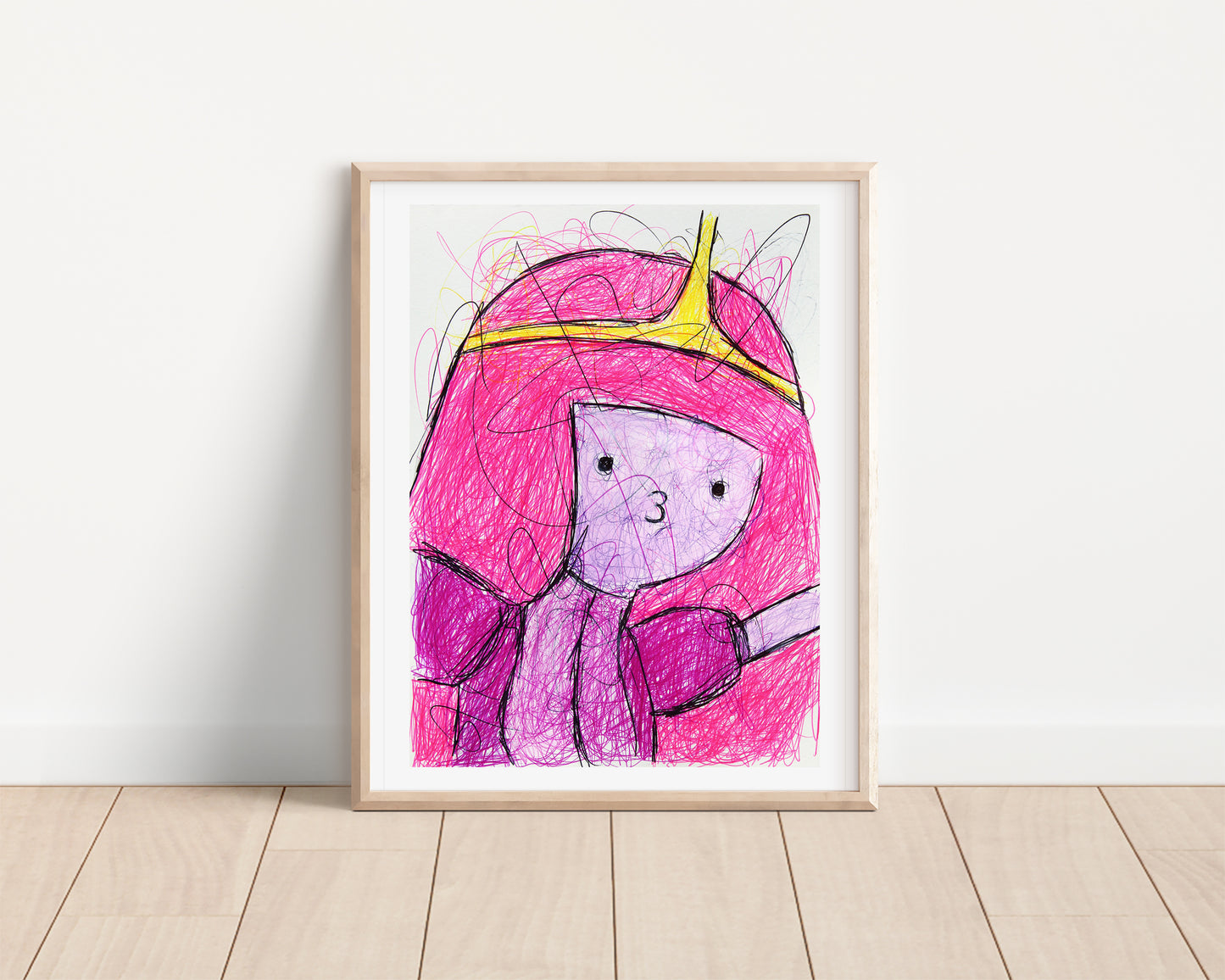 Princess Bubble Gum Ballpoint Pen Scribble Art Print