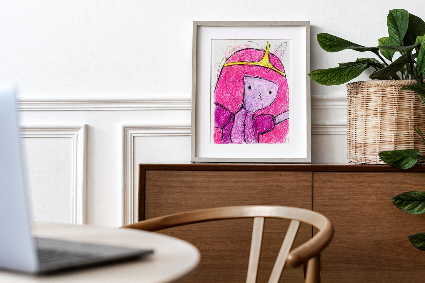 Princess Bubble Gum Ballpoint Pen Scribble Art Print