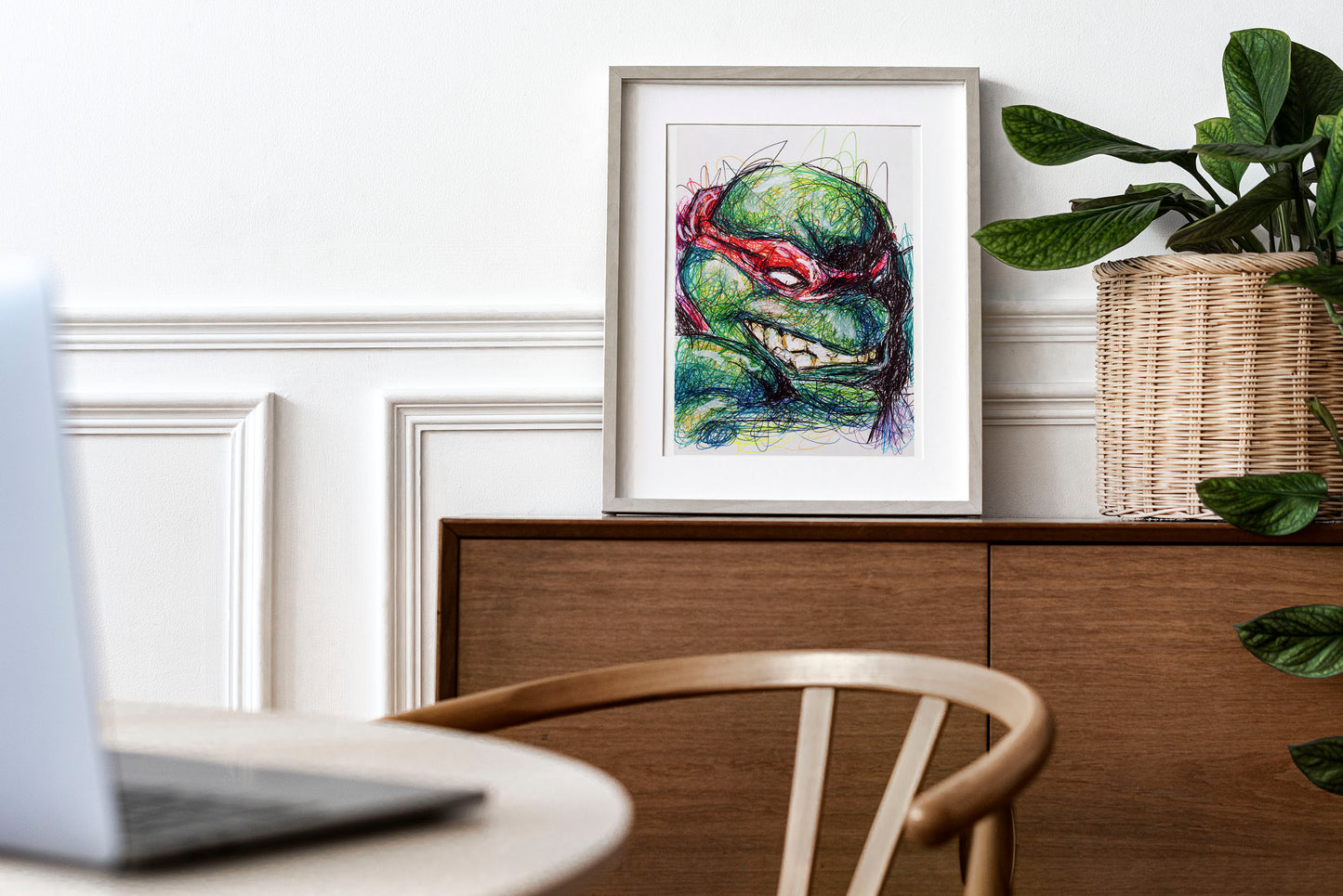 Raphael Ballpoint Pen Scribble Art Print