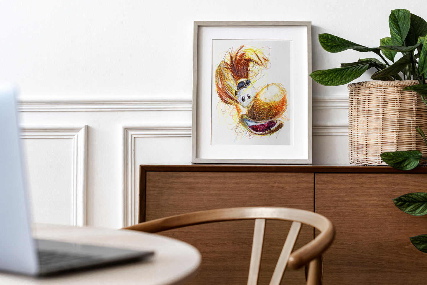 Rayman Ballpoint Pen Scribble Art Print