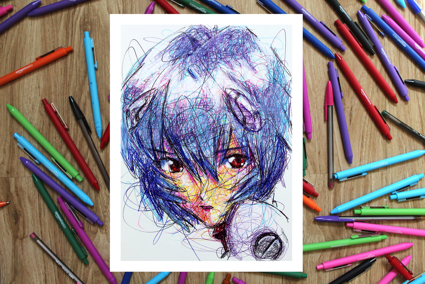 Rei Ayanami Ballpoint Pen Print