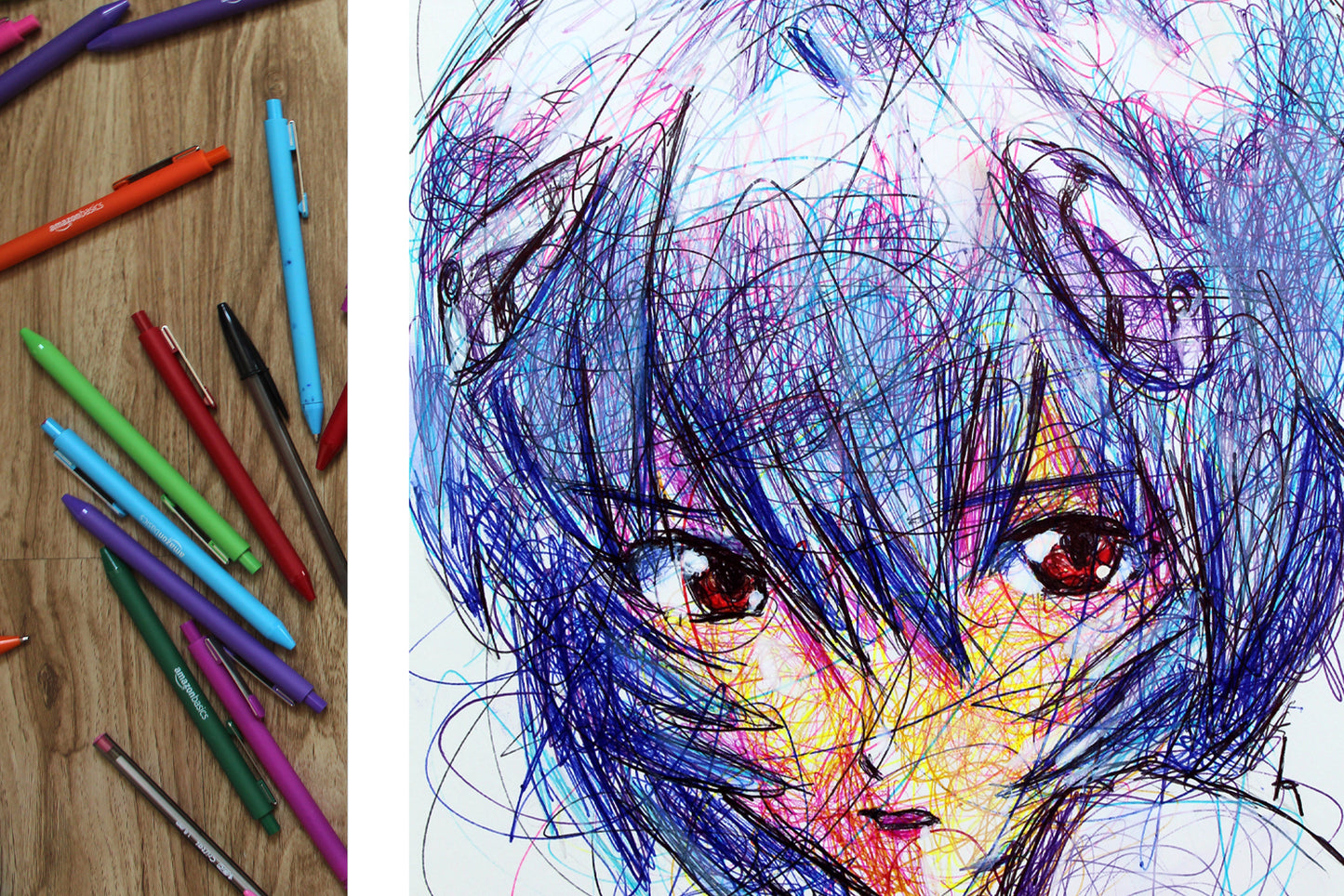 Rei Ayanami Ballpoint Pen Print