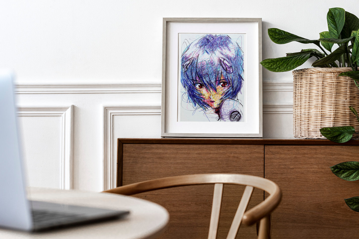 Rei Ayanami Ballpoint Pen Print