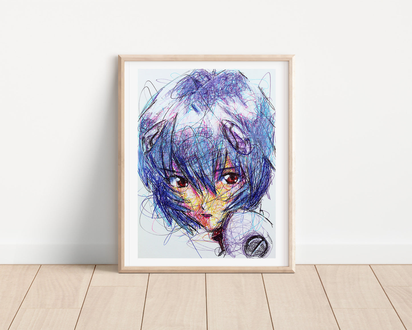 Rei Ayanami Ballpoint Pen Print
