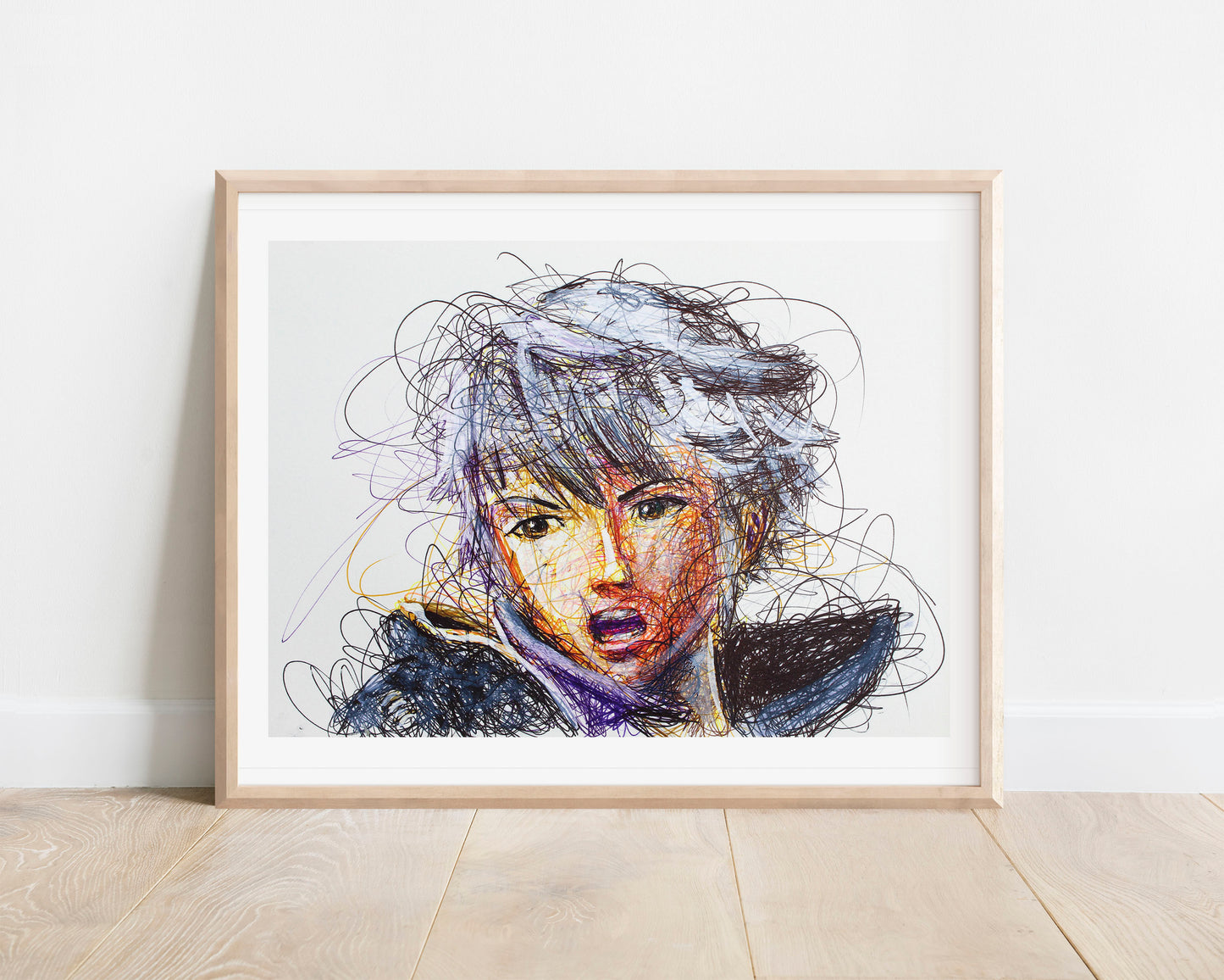 Robin Ballpoint Pen Scribble Art Print