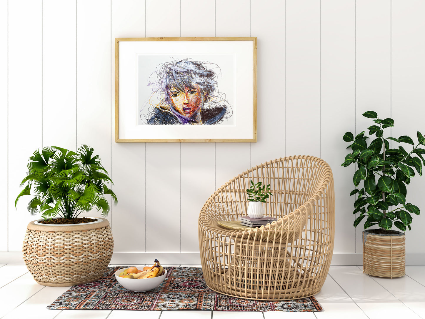 Robin Ballpoint Pen Scribble Art Print