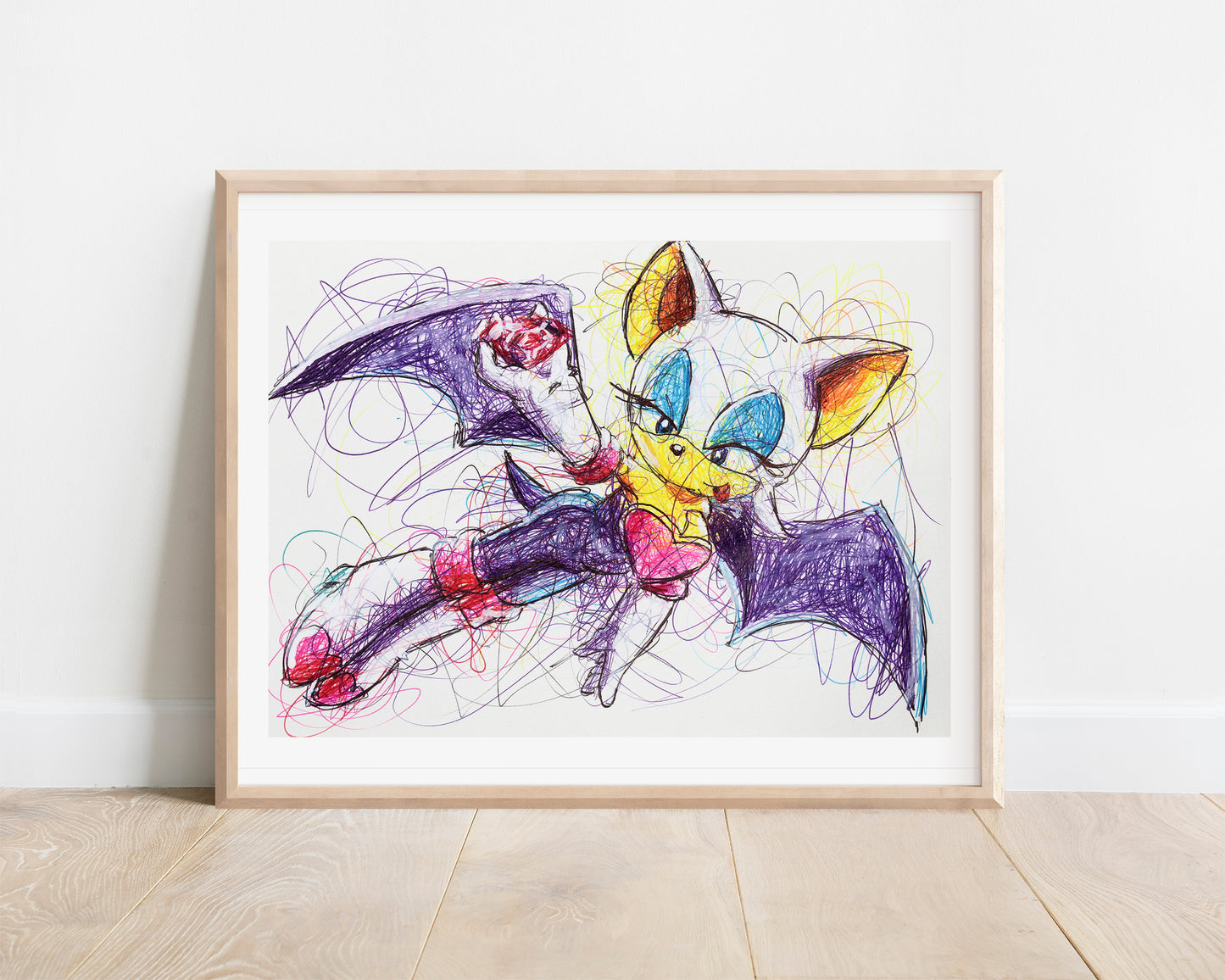 Rouge Ballpoint Pen Art Scribble Print